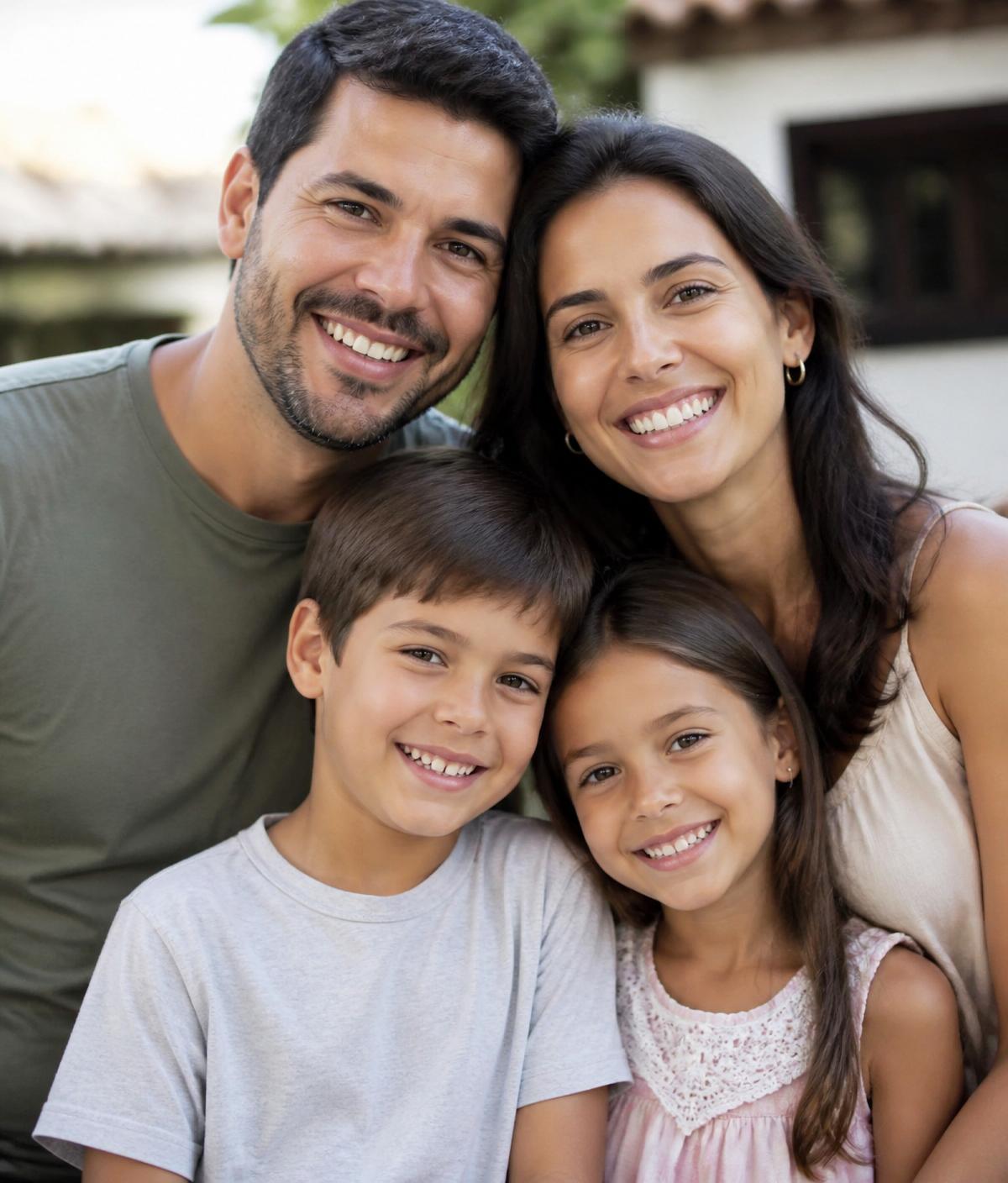 Família reunida e feliz